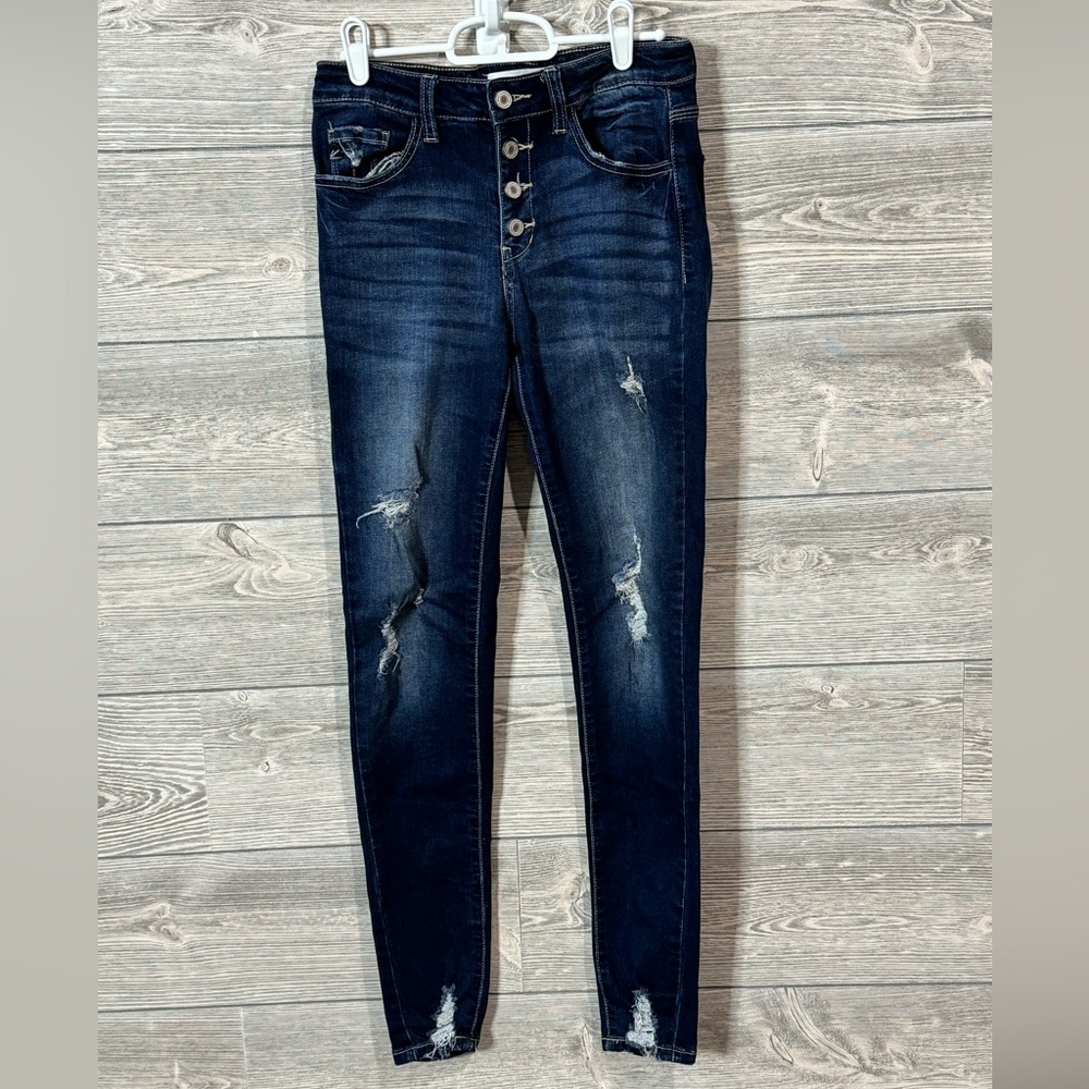 KanCan skinny, high-rise jeans, Size 5/26, dark wash, soft & stretchy denim - Picture 3 of 8
